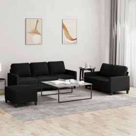 3-piece sofa set with black fabric cushions by , Sofas - Ref: Foro24-3201472, Price: 597,17 €, Discount: %