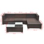 Set muebles de jardín 5 piezas y cojines ratán sintético marrón de vidaXL, Conjuntos de jardín - Ref: Foro24-42739, Precio: 3...