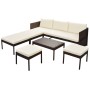 Set muebles de jardín 6 piezas y cojines ratán sintético marrón de vidaXL, Conjuntos de jardín - Ref: Foro24-43009, Precio: 3...