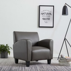 Sillón de cuero sintético gris de , Sillones - Ref: Foro24-248619, Precio: 212,68 €, Descuento: %