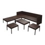 Set muebles de jardín 6 piezas y cojines ratán sintético marrón de vidaXL, Conjuntos de jardín - Ref: Foro24-43009, Precio: 3...