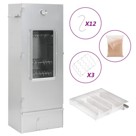 Horno ahumador de BBQ con generador humo frío acero galvanizado de , Barbacoas - Ref: Foro24-3200766, Precio: 238,03 €, Descu...