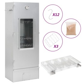 BBQ smoker oven with cold smoke generator galvanized steel by , Barbecues - Ref: Foro24-3200770, Price: 235,99 €, Discount: %