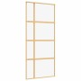 Sliding door made of transparent ESG glass and golden aluminum by , Doors for the home - Ref: Foro24-155191, Price: 149,65 €,...