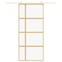 Sliding door made of transparent ESG glass and golden aluminum by , Doors for the home - Ref: Foro24-155191, Price: 149,65 €,...