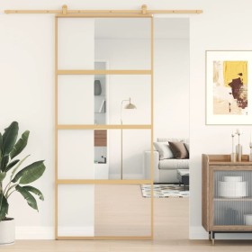 Goldene Schiebetür aus transparentem ESG-Glas und Aluminium von , Türen für zu Hause - Ref: Foro24-155179, Preis: 159,99 €, R...