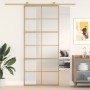 Sliding door, golden color, frosted ESG glass, aluminum, 90x205cm by , Doors for the home - Ref: Foro24-155170, Price: 172,91...