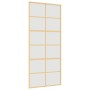 Sliding door, golden color, frosted ESG glass, aluminum, 90x205cm by , Doors for the home - Ref: Foro24-155170, Price: 172,91...