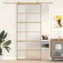 Sliding door, golden color, frosted ESG glass, aluminum, 90x205cm by , Doors for the home - Ref: Foro24-155164, Price: 155,22...