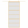 Sliding door, golden color, frosted ESG glass, aluminum, 90x205cm by , Doors for the home - Ref: Foro24-155164, Price: 155,22...