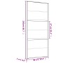 Sliding door, golden color, frosted ESG glass, aluminum, 90x205cm by , Doors for the home - Ref: Foro24-155164, Price: 155,22...