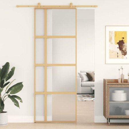 Goldene Schiebetür mattiertes ESG-Glas Aluminium 76x205cm von , Türen für zu Hause - Ref: Foro24-155193, Preis: 192,73 €, Rab...