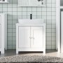 Mueble de lavabo baño BERG madera maciza pino blanco 60x34x59cm de , Muebles de baño - Ref: Foro24-358552, Precio: 129,05 €, ...