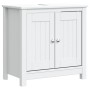 BERG solid pine wood bathroom sink cabinet in white, 60x34x59cm by , Bathroom furniture - Ref: Foro24-358552, Price: 126,99 €...