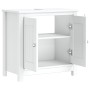 BERG solid pine wood bathroom sink cabinet in white, 60x34x59cm by , Bathroom furniture - Ref: Foro24-358552, Price: 126,99 €...