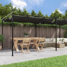 Pergola with retractable anthracite gray cover 589x292x230 cm by , Tents and gazebos - Ref: Foro24-360122, Price: 459,99 €, D...