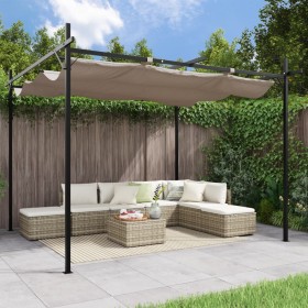 Pergola with taupe gray retractable cover 295x292x230 cm by , Tents and gazebos - Ref: Foro24-360115, Price: 230,99 €, Discou...