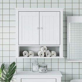 Wall-mounted bathroom cabinet BERG solid wood white 69.5x27x71.5 cm by , Bathroom furniture - Ref: Foro24-358550, Price: 129,...