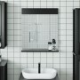 Bathroom mirror with shelf BERG solid wood black 60x12x70cm by , Mirrors - Ref: Foro24-358559, Price: 46,99 €, Discount: %