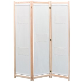 Cream-colored fabric room divider with 3 panels, measuring 120x170x4 cm. by vidaXL, Room dividers - Ref: Foro24-42975, Price:...