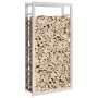 Stainless steel firewood rack 80x28x154 cm by , Firewood bags and holders - Ref: Foro24-357863, Price: 59,94 €, Discount: %