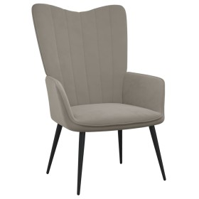 Light Gray Velvet Relaxation Chair by , Armchairs - Ref: Foro24-327677, Price: 95,99 €, Discount: %