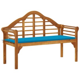 Queen garden bench with cushion solid acacia wood 135 cm by , garden benches - Ref: Foro24-3061408, Price: 211,99 €, Discount: %