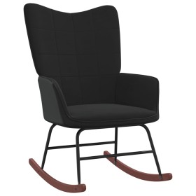 Silla mecedora de terciopelo y PVC negro de , Mecedoras - Ref: Foro24-327881, Precio: 113,99 €, Descuento: %