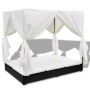 Sun lounger with black synthetic rattan curtains by vidaXL, Outdoor beds - Ref: Foro24-42948, Price: 445,99 €, Discount: %