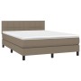 Boxspringbett mit Matratze und LED-Leuchten taupegrauer Stoff 140x190 cm von , Betten und Lattenroste - Ref: Foro24-3133153, ...