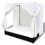 Sun lounger with black synthetic rattan curtains by vidaXL, Outdoor beds - Ref: Foro24-42948, Price: 445,99 €, Discount: %