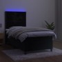 Box spring bed with mattress and LED black velvet 90x200 cm by , Beds and slatted bases - Ref: Foro24-3136043, Price: 344,68 ...