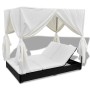 Sun lounger with black synthetic rattan curtains by vidaXL, Outdoor beds - Ref: Foro24-42948, Price: 445,99 €, Discount: %