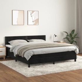 Box spring bed with black velvet mattress 180x200 cm by , Beds and slatted bases - Ref: Foro24-3141259, Price: 546,19 €, Disc...