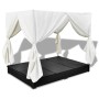 Sun lounger with black synthetic rattan curtains by vidaXL, Outdoor beds - Ref: Foro24-42948, Price: 445,99 €, Discount: %