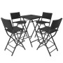 Folding garden dining set 5 pieces poly rattan and black steel by vidaXL, Garden sets - Ref: Foro24-42874, Price: 151,99 €, D...