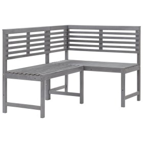 Garden corner bench solid gray acacia wood 140 cm by , garden benches - Ref: Foro24-312423, Price: 244,99 €, Discount: %