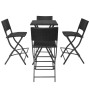 Folding garden dining set 5 pieces poly rattan and black steel by vidaXL, Garden sets - Ref: Foro24-42874, Price: 151,99 €, D...