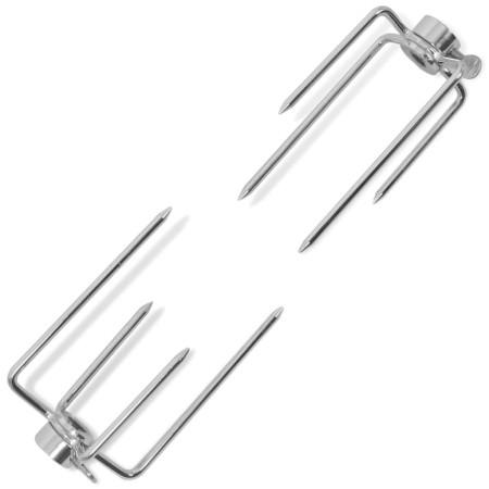 Horquilla para espetón de asado/barbacoa acero 2 uds de , Accesorios para barbacoas - Ref: Foro24-42251, Precio: 24,54 €, Des...