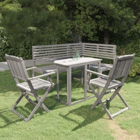 Garden bistro furniture 4 pieces solid gray acacia wood by , Garden sets - Ref: Foro24-3057866, Price: 435,91 €, Discount: %