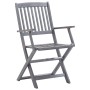 Garden bistro furniture 4 pieces solid gray acacia wood by , Garden sets - Ref: Foro24-3057866, Price: 435,91 €, Discount: %