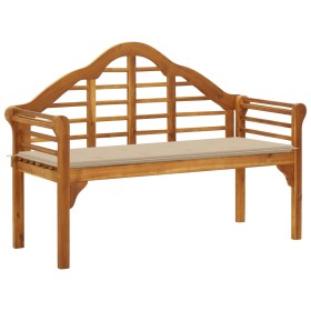 Queen garden bench with cushion solid acacia wood 135 cm by , garden benches - Ref: Foro24-3061407, Price: 223,99 €, Discount: %