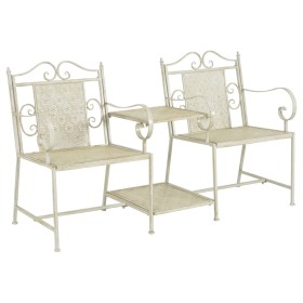 2-seater garden bench white steel 161 cm by vidaXL, garden benches - Ref: Foro24-43147, Price: 203,99 €, Discount: %