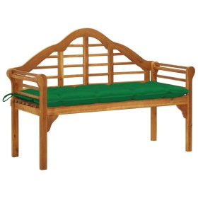 Queen garden bench with cushion solid acacia wood 135 cm by , garden benches - Ref: Foro24-3061424, Price: 218,99 €, Discount: %