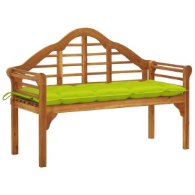 Queen garden bench with cushion solid acacia wood 135 cm by , garden benches - Ref: Foro24-3061430, Price: 228,99 €, Discount: %