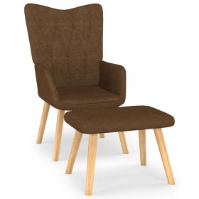 Relaxation armchair with brown fabric footrest by , Armchairs - Ref: Foro24-327537, Price: 121,99 €, Discount: %