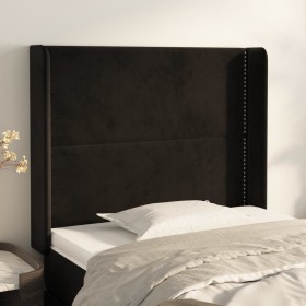 Cabecero con orejas de terciopelo negro 93x16x118/128 cm de , Cabeceros y pies de cama - Ref: Foro24-3119478, Precio: 87,99 €...