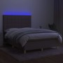 Box spring bed with mattress and LED lights taupe gray fabric 140x190 cm by , Beds and slatted bases - Ref: Foro24-3135433, P...