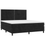 Box spring bed with mattress and LED black velvet 180x200 cm by , Beds and slatted bases - Ref: Foro24-3136079, Price: 650,45...