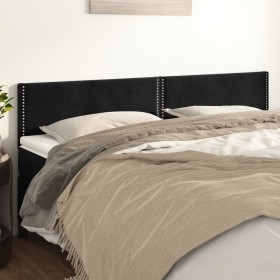 Cabeceros 2 unidades de terciopelo negro 90x5x78/88 cm de , Cabeceros y pies de cama - Ref: Foro24-345980, Precio: 68,99 €, D...